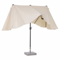 Sonnenschirm Oval L460 x B270 mit Handkurbel - creme