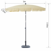 Sonnenschirm rechteckig L200 x B125 neigbar - creme