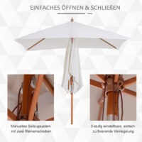 Sonnenschirm rechteckig L200 x B150 neigbar - creme