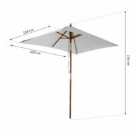 Sonnenschirm rechteckig L200 x B150 neigbar - creme