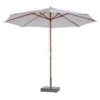 Sonnenschirm ∅300cm Holzschirm Balkonschirm creme