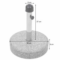 Sonnenschirmständer Schirmständer Granit ~ 24kg rund grau