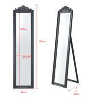 Standspiegel Arezzo 160x40cm Rechteckig Kippbar Barock Dunkelgrau