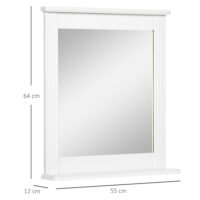 Spiegel mit Ablage Badezimmerspiegel Wandspiegel 55x12x64cm