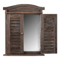 Spiegelfenster mit Fensterläden Shabby Chic ~ braun