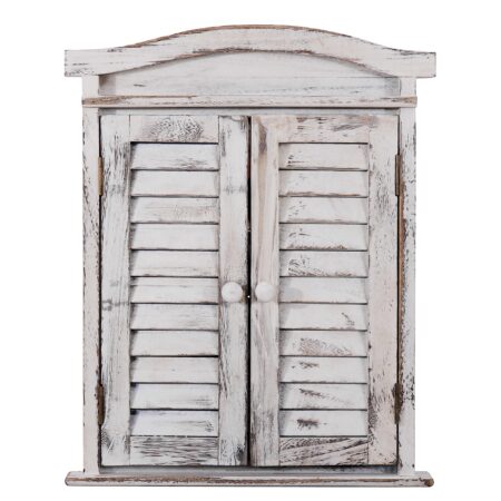 Spiegelfenster mit Fensterläden Shabby Chic ~ weiss
