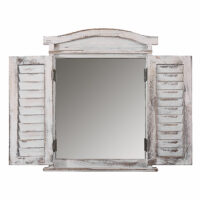 Spiegelfenster mit Fensterläden Shabby Chic ~ weiss