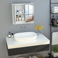 Spiegelschrank Badezimmerschrank Hängeschrank 48x145x45cm