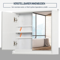 Spiegelschrank Badezimmerschrank Hängeschrank 48x145x45cm