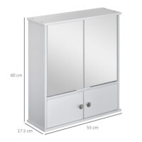 Spiegelschrank Badezimmerschrank Weiss 55x175x60cm
