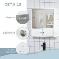 Spiegelschrank Badezimmerschrank Weiss 55x175x60cm