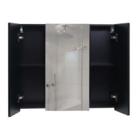 Spiegelschrank Badschrank Hängeschrank hochglanz 70x80x16cm schwarz