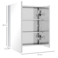 Spiegelschrank Badspiegelschrank mit 3 Innenböden 54x13x60cm