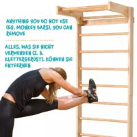 Sprossenwand Set inkl. Klimmzugstange Ringe Trapez bis 100kg