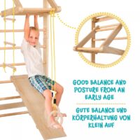 Sprossenwand Set inkl. Klimmzugstange Ringe Trapez bis 100kg