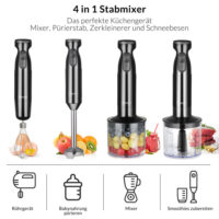 Stabmixer Pürierstab Set aus Edelstahl