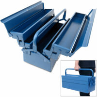 Stahl Werkzeugkoffer klappbar - blau - 530x200x210mm