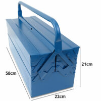 Stahl Werkzeugkoffer klappbar - blau - 530x200x210mm