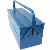 Stahl Werkzeugkoffer klappbar - blau - 530x200x210mm