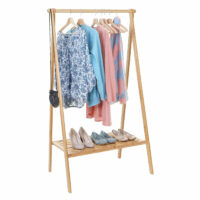 Standgarderobe Kleiderständer - Bambus klappbar 150x84x57cm