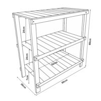 Standregal Suram 60x60x30cm Holz Dunkler Holzton