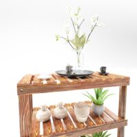 Standregal Suram 60x60x30cm Holz Dunkler Holzton