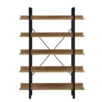Standregal mit 5 Ablagen Schwarz/Holzfarben