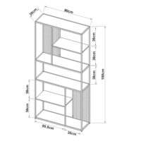 Standregal Salmono Metall mit Rückwand 90x30x188cm Schwarz