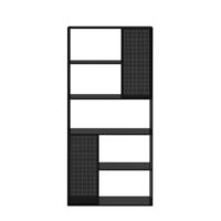 Standregal Salmono Metall mit Rückwand 90x30x188cm Schwarz