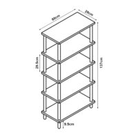 Standregal Tugba 137x60x29cm Holzoptik