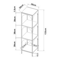 Standregal Quro 133x35x35cm Weiss