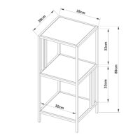 Standregal Kumlinge 35x35x80cm Weiss