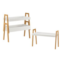 Standregal 3-tlg. Bambus Küchenregal Pflanzregal 85x65x30cm