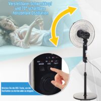 Standventilator mit Fernbedienung 3 Stufen 124cm Oszillierend