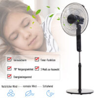Standventilator mit Fernbedienung 3 Stufen 124cm Oszillierend