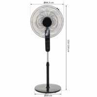 Standventilator mit Fernbedienung 3 Stufen 124cm Oszillierend
