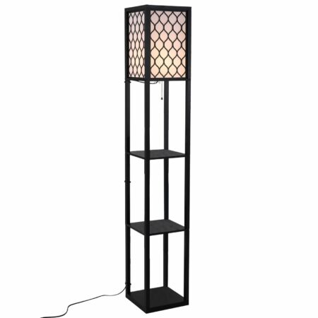 Stehlampe Bücherregal mit 3 Ablagen 160cm