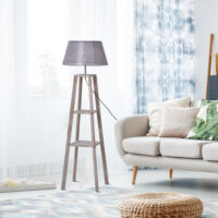 Stehlampe Holz 148cm Malmö Grey Wash