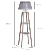 Stehlampe Holz 148cm Malmö Grey Wash
