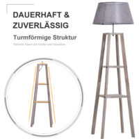 Stehlampe Holz 148cm Malmö Grey Wash