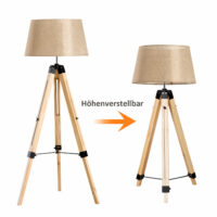 Stehlampe Holz 99-143cm Malmö Natur / Beige
