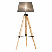 Stehlampe Holz 99-143cm Malmö Natur / Grau
