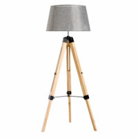 Stehlampe Holz 99-143cm Malmö Natur / Grau