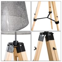 Stehlampe Holz 99-143cm Malmö Natur / Grau