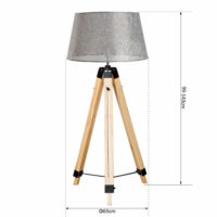 Stehlampe Holz 99-143cm Malmö Natur / Grau