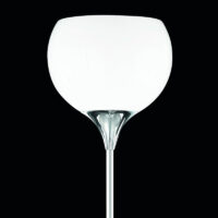 Stehlampe in chrom Acrylschirm weiss