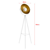 Stehlampe Angers 158cm Max 60W E27 Metall Messing Weiss