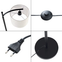 Stehlampe Coventry Schwarz/Beige