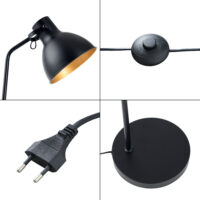 Stehlampe Belfast verstellbar Schwarz