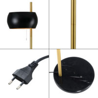 Stehlampe Luton Schwarz/Gold